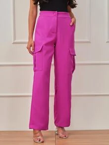 Women Pants - 玫瑰紅 - 查看 5