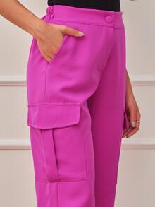 Women Pants - 玫瑰紅 - 查看 3