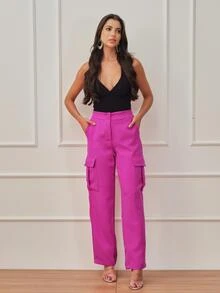 Women Pants - 玫瑰紅 - 查看 4