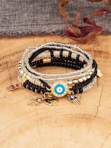 6pcs Evil Eye Decor Bracelet - Multicolor - View 4