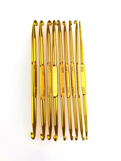 4入組隨機色雙頭鉤針適用於DIY針織工具