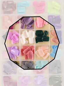 Short Rounded Glossy Nails 24 Color 288pcs For Women And Girls Assorted Color Everyday Wear DIY Nails - Multicolor - View 3