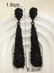1 Pair Women Fashion Matte Geometric Teardrop Texture Earrings, Suitable For Date, Daily Wear, Party And Events
