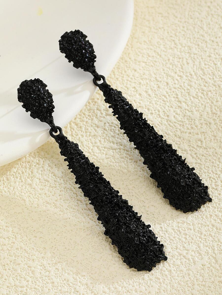 1 Pair Women Fashion Matte Geometric Teardrop Texture Earrings, Suitable For Date, Daily Wear, Party And Events