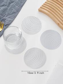 4 miếng lót ly Pvc hình tròn rỗng đơn giản, có thể giặt được, dễ lau chùi, có thể lau được, chống trơn trượt, chịu nhiệt, dùng cho trang trí ngày lễ, đám cưới, tiệc và lễ hội. - Bạc - Xem 2