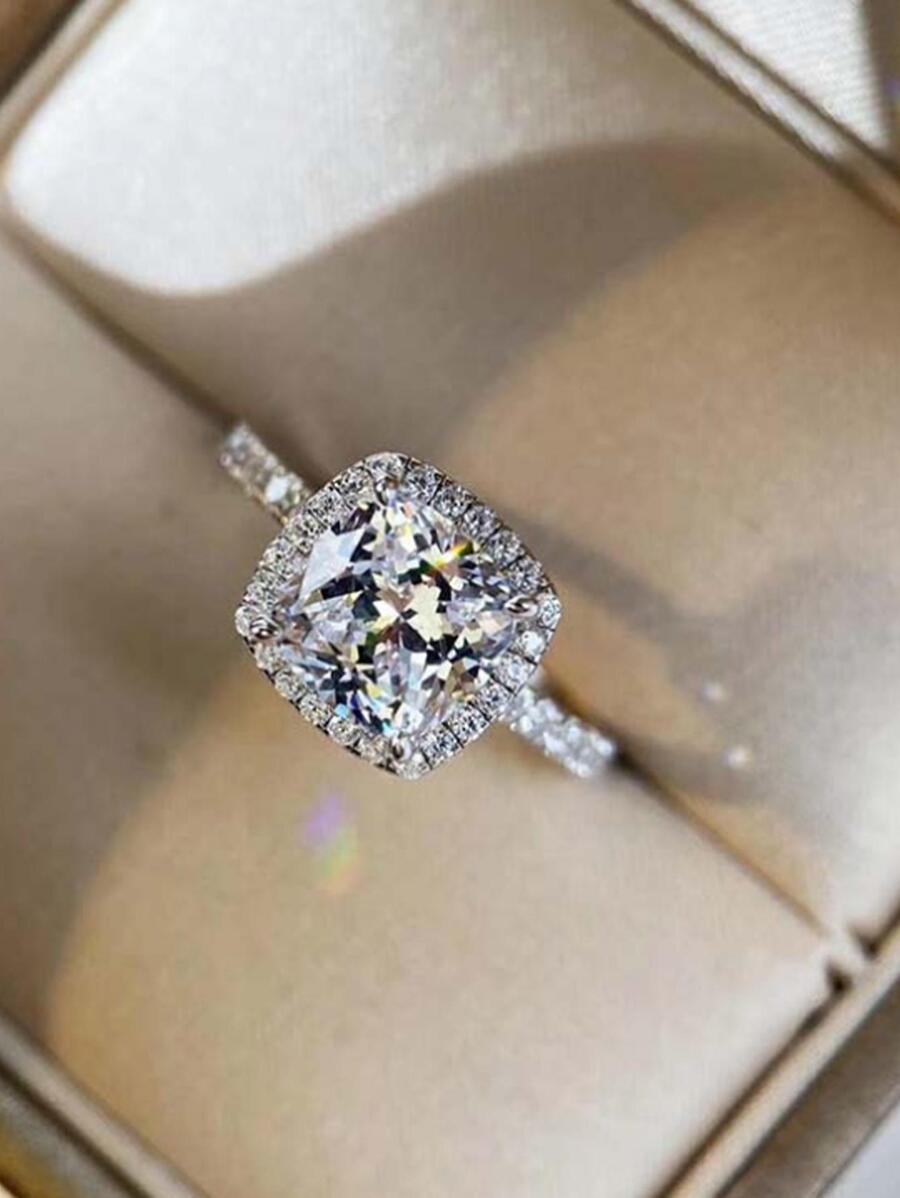 水鑽裝飾圓環 - 銀色 - 查看 1