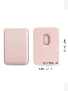 Magnetic Wallet Card Holder Phone Case Accessory Card Cover - Pink - View 3