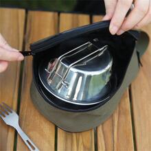 1 Máy Tính Ngoài Trời Thép Không Gỉ 304 Sheila Bát Dã Ngoại Cắm Trại Bộ Đồ Ăn Cắm Trại Sheila Cốc Tay Cầm Gấp Gọn Cà Phê Móc Cốc - Bạc - Xem 3