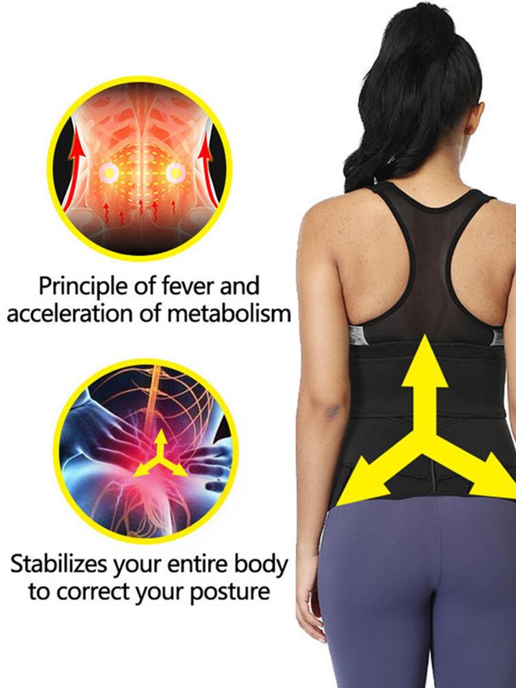 Thắt lưng ba khóa đôi Thắt lưng hỗ trợ vòng eo thon gọn cho phụ nữ - màu đen - Xem 7