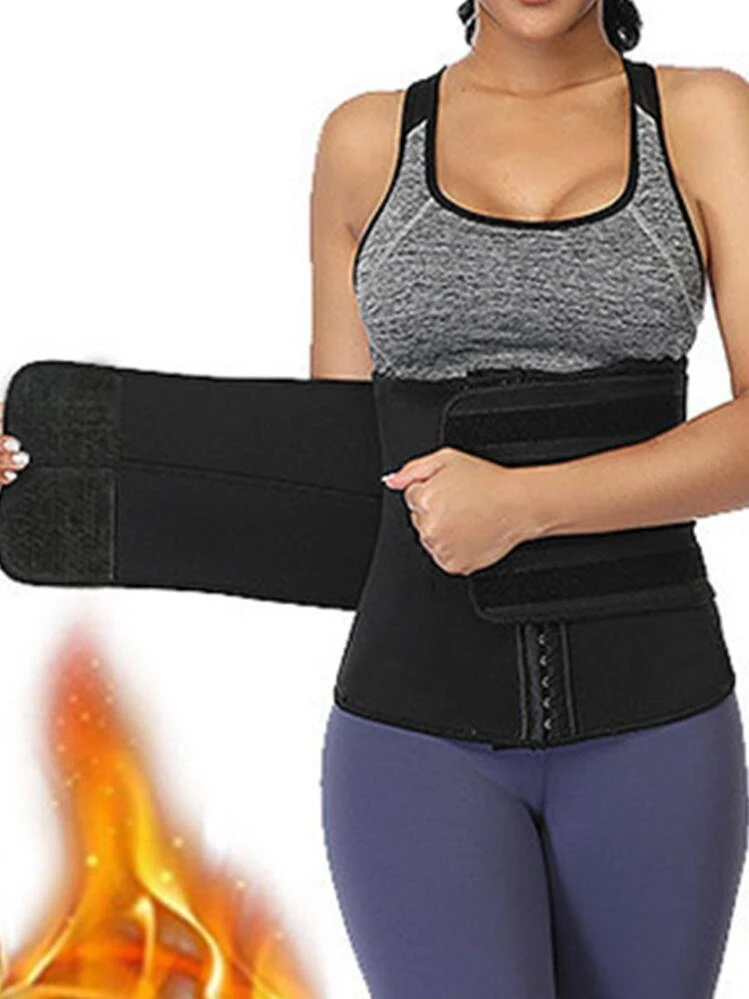 Thắt lưng ba khóa đôi Thắt lưng hỗ trợ vòng eo thon gọn cho phụ nữ - màu đen - Xem 3