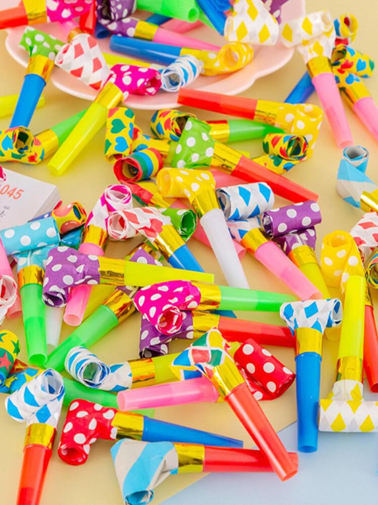 40 قطعة/مجموعة صفارات بأشكال تنين ملونة عشوائية، مثالية للاحتفالات والمناسبات والحفلات، هدايا عودة للمدرسة وعيد الحب - متعدد الألوان - مشاهدة 5