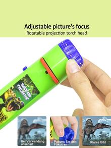 派對遊戲投影手電筒,兒童投影儀燈,可愛卡通恐龍動物太空夜晚照片燈,學習樂趣玩具 - 綠色 - 查看 3