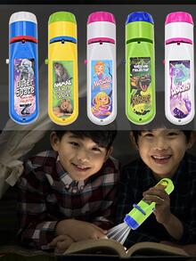 派對遊戲投影手電筒,兒童投影儀燈,可愛卡通恐龍動物太空夜晚照片燈,學習樂趣玩具 - 綠色 - 查看 4