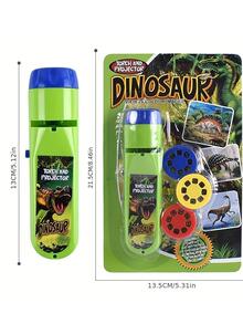 派對遊戲投影手電筒,兒童投影儀燈,可愛卡通恐龍動物太空夜晚照片燈,學習樂趣玩具 - 綠色 - 查看 6