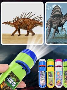 派對遊戲投影手電筒,兒童投影儀燈,可愛卡通恐龍動物太空夜晚照片燈,學習樂趣玩具 - 綠色 - 查看 5