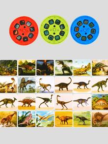 派對遊戲投影手電筒,兒童投影儀燈,可愛卡通恐龍動物太空夜晚照片燈,學習樂趣玩具 - 綠色 - 查看 7