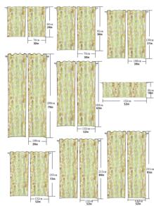 1 pieza Cortina color dorado transparente con planta con estampado de hoja - Multicolor - Ver 5