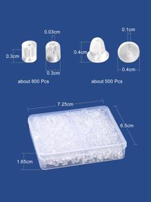 1盒的關於1300入組雙形狀塑膠耳塞&耳環塞子DIY套件,合適的適用於固定 - 無色 - 查看 5