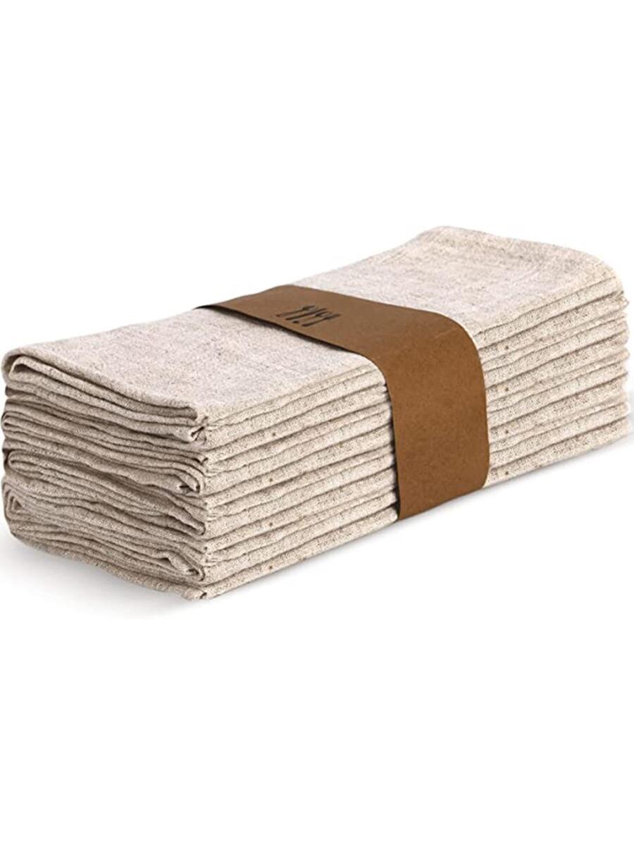 1 khăn ăn tối giản màu trơn để trang trí bàn - Màu be - Xem 1