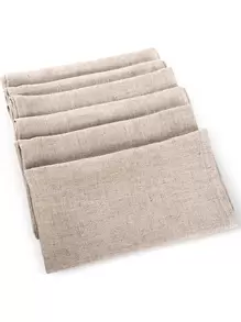 1 khăn ăn tối giản màu trơn để trang trí bàn - Màu be - Xem 2