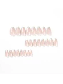 24入組極簡法式美甲,含1支美甲文件,1支果凍膠,適用於指甲美容 - 彩色 - 查看 2