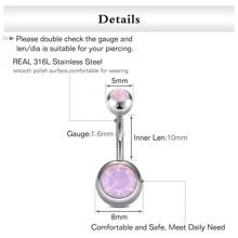 1套12入組女士彩色時尚不銹鋼肚臍環 - 粉白藍 - 查看 4