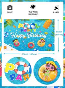kreatwow 1pc Swimming Pool Birthday Party Decorations For Kids, Summer Beach Party Supplies - Multicolor - View 2