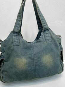Bolso azul de mezclilla retro lavado 59679