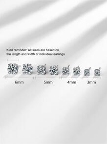 1 對 925 純銀高級四爪單鑽耳環簡約時尚女孩女孩珠寶禮物