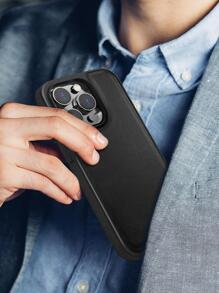 Habyby 男士PU商務風防摔手機殼,適用於iPhone 11/iPhone 13/iPhone 14/iPhone 15/iPhone 12 - 黑色 - 查看 9