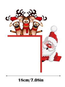 1 cái treo tường thiết kế ông già Noel & nai sừng tấm - Đỏ và trắng - Xem 5