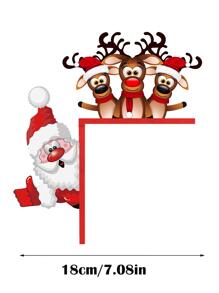 1 cái treo tường thiết kế ông già Noel & nai sừng tấm - Đỏ và trắng - Xem 6