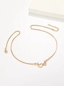 1個時尚優雅的無限愛和八字型吊墜項鍊,鑲有水晶鑽,適合日常佩戴 - 金黃色 - 查看 3