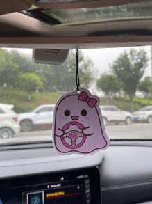 Cartoon Ghost Design Car Hanging Air Freshener - Pink - View 2