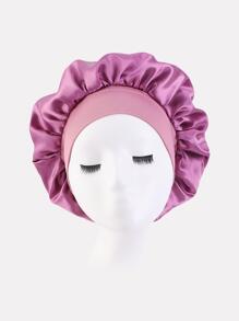 1件女士30厘米直径宽边睡帽/发套，适合日常使用，丝绸缎面睡帽 - 淡紫色 - 查看 3