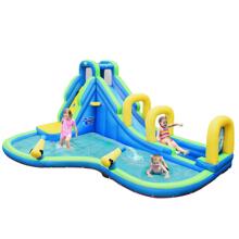 Costway Inflatable Water Slide Kids Bounce House Castle Splash Pool Without Blower - Multicolor - View 2
