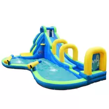 Costway Inflatable Water Slide Kids Bounce House Castle Splash Pool Without Blower - Multicolor - View 9