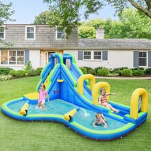 Costway Inflatable Water Slide Kids Bounce House Castle Splash Pool Without Blower - Multicolor - View 4