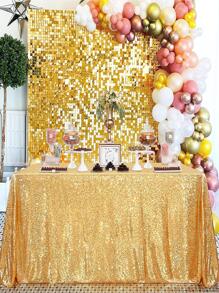 Nordic Style Gold Sequins Tablecloth, Party Decoration Sparkly Tablecloth - Gold - View 3