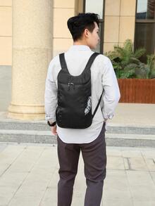 Dedoo Men's Travel Simple Solid Color Lightweight Waterproof Large Capacity Backpack School Backpack Back To School Laptop Backpack Black Bag - Black - View 3