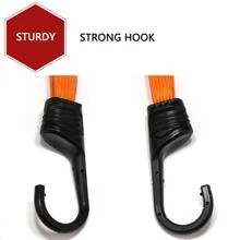 1入組橘色60cm2掛鉤通用頭盔繩索摩托車牛肉帶橡皮筋綁帶帶彈性彈力繩自行車電動電池車 - 橘色 - 查看 7