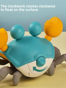 1 Set Juguetes De Baño De Cangrejo Azul Caminando En El Agua Con Cuerda Para Tirar, Juguetes De Agua Pequeños Para El Verano Para Niños En El Baño O Al Aire Libre (se Puede Tirar Usando Una Cuerda, La Cuerda Es Aleatoria) - Azul - Ver 6