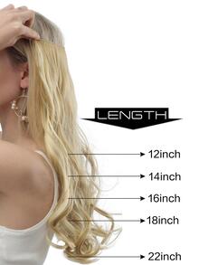 女士無痕線束頭帶假髮,高亮披散短髮,可調節12英寸深啡色/金色,無夾子式設計 - 金色 - 查看 4