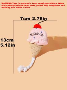 1pc Pink Plush Rope Ice Cream For Dog Lover And Dog Mom Loves To Relieve Stress, Teeth Cleaning, Cat/Dog Lover Gift And Dog/Cat Mom Love Pet Biting Toy Suitable For Daily Use By Dog Lover And Dog Mom Loves