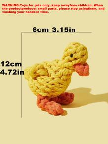 1pc Rope Duck Hand Woven Dog Puzzle Cleaning Pet Nibbling Toy Suitable For Daily Use By Dogs
