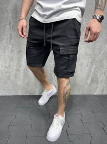 MURAMASA Bermuda Cargo Hombre Casualvarios Bolsillos - Negro - Ver 4