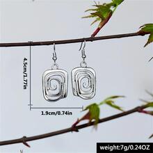 Tông Màu Bạc Vintage Tối Giản Thiết Kế Hình Tròn Thời Trang Tòn Ten Bông Tai Bohemian Bông Tai Nữ Đảng Quà Tặng Lưu Niệm - Bạc - Xem 4