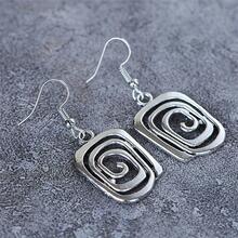 Tông Màu Bạc Vintage Tối Giản Thiết Kế Hình Tròn Thời Trang Tòn Ten Bông Tai Bohemian Bông Tai Nữ Đảng Quà Tặng Lưu Niệm - Bạc - Xem 5