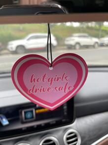 Heart Design Car Hanging Air Freshener - Coral Pink - View 4
