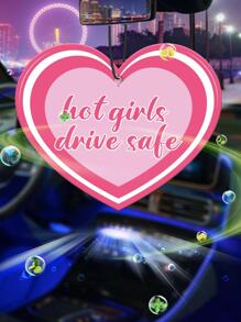 Heart Design Car Hanging Air Freshener - Coral Pink - View 1